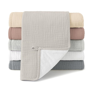Lingettes absorbantes GOTS 100 % <span class=keywords><strong>coton</strong></span> biologique pour bébés, éponges de bain, serviettes crêpées pour filles et garçons - Product Image 4