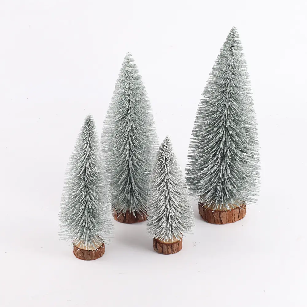 Bunte Mini Weihnachten Kiefer Set Flasche Pinsel Bäume Sisal Bäume Ornament für Tisch dekoration