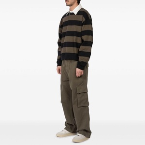 High Quality <b>Mens</b> Color Blocking Stripe Polo Shirts 100% Cotton Loose Fit <b>Long</b> <b>Sleeve</b> Polo <b>Tshirts</b> for <b>Men</b> - Product Image 5