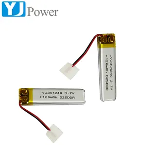 High Quality 3.7V 301240 120mAh Lithium Polymer Rechargeable Battery Wireless Earphone Battery