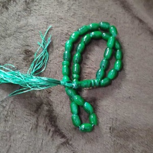 Tasbih de resina con cuentas de arroz de 8 mm, Misbaha islámica de oración musulmana con 33 cuentas ovaladas lisas de estilo étnico, regalo para Ramadán de las cuatro estaciones. - Product Image 1
