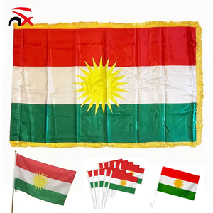 Bandiere Nazionali all'Ingrosso 3*5 ft, Bandiere Curde per Eventi in Poliestere Resistenti allo Sbiadimento, Bandiere del Kurdistan con Nappe - Product Image 6