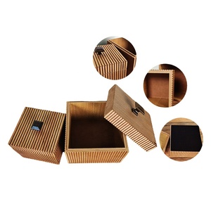 प्राकृतिक स्लेटेड बांस की लकड़ी के रखरखाव बॉक्स वर्ग घोंसले मेज के साथ मेज संगठन के लिए ऊर्ध्वाधर पट्टी बनावट के साथ - Product Image 1