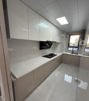Juegos de Muebles de Cocina Modulares con Acabado Brillante Pintado con UV, con Renderizado de Diseño 2D y 3D en 12 Horas para Apartamentos y Villas Modernas
