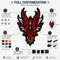 Écussons brodés personnalisés Tête de Dragon Fantastique pour Marques de Vêtements – Badges Appliqués en Gros pour Vêtements, Sacs et Vestes