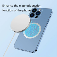 Anneau autocollant en métal pour la recharge sans fil magnétique pour iPhone/XiaoMi, plaque magnétique universelle pour support de téléphone de voiture