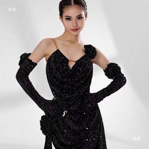 Vestido de baile latino sin mangas con espalda descubierta <span class=keywords><strong>para</strong></span> <span class=keywords><strong>mujer</strong></span>, disfraz de <span class=keywords><strong>Tango</strong></span> Salsa brillante Popular con cintura ajustada, estilo sencillo de verano - Product Image 3