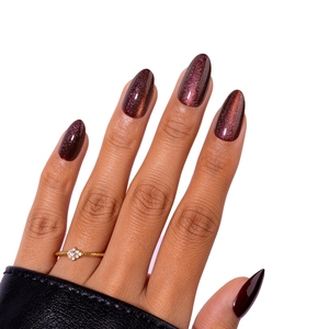 <span class=keywords><strong>Uñas</strong></span> Postizas Color <span class=keywords><strong>Rojo</strong></span> Marrón Ojo de Gato con Brillo Fino y Alto Brillo, Forma Almendrada, Venta al por Mayor, <span class=keywords><strong>Uñas</strong></span> Postizas de Calidad Profesional para Mujer, <span class=keywords><strong>Uñas</strong></span> de Lujo - Product Image 1