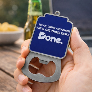 ที่เปิดขวดโลหะผสมสังกะสีเคลือบเงาพร้อมโลโก้และตัวอักษรแบบกำหนดเอง สแกนคิวอาร์โค้ดสีเงินได้ ใช้เป็นที่เปิดขวดเบียร์ เหมาะสำหรับทีมงานออฟฟิศและการเพิ่มประสิทธิภาพการทำงาน - Product Image 4