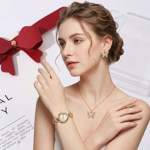 Coffret cadeau créatif pour la fête des mères, boucles d'oreilles en or, collier, montre à quartz, pour maman, petite amie, Saint-Valentin - Product Image 5