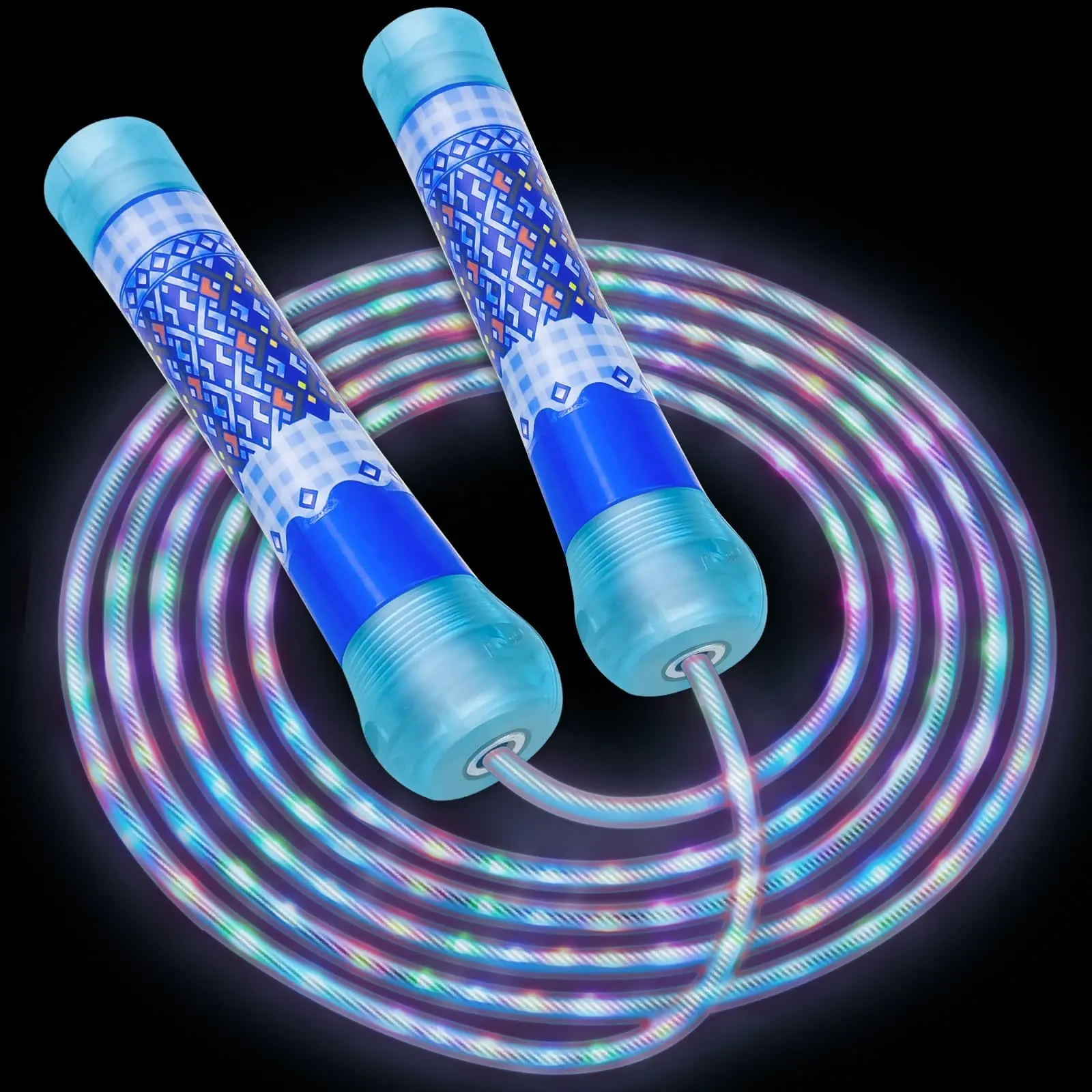 Multiple Colors Adjustable Luminous Colorful Skipping Ropes Fitness Exercise LED Jump Rope for Kids