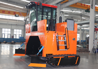 Mesin pembuat kompos seluler tanggal kotoran sapi, mesin pembuat kompos organik traktor pertanian Crawler jenis kompos