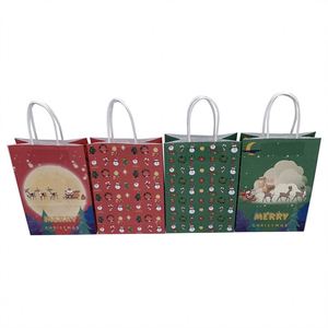 Bolsas de Papel KUAIMA de Navidad con Diseño de Santa Claus, Bolsas de Regalo Resistentes de Papel Kraft con Decoración Navideña para Fiestas de Año Nuevo, Bolsas de Compras con Asa para Dulces y Regalos - Product Image 6