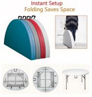 Mesa de Comedor Plegable Redonda de HDPE para 10 Personas, de 6 Pies, para Exteriores, con Diseño Moderno y Tablero de 45/50 mm de Grosor
