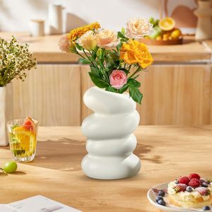 Jarrón de Plástico al por Mayor, Jarrón Irregular Blanco Resistente para Flores, Decoración de Mesa, Jarrones para Decoración del Hogar - Product Image 4