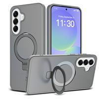 Coque de téléphone universelle magnétique mate avec support anneau deux-en-un anti-chute pour A17/A16/A26/A55/A14/S26 – Idéale pour l'export