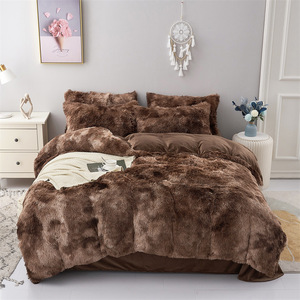 2025 Bán Buôn <span class=keywords><strong>Comforter</strong></span> Bộ Đồ Giường Thiết Lập Nhung Fluffy Sợi Nhỏ Nữ Hoàng Tấm Duvet Bìa Thiết Kế Mới Sang Trọng Ấm Áp Cho Giáng Sinh - Product Image 5