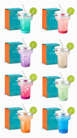 Verre à cocktail Margarita en borosilicate haute résistance, réutilisable, avec option paille en verre, idéal pour bars, fêtes, smoothies et boissons froides en extérieur