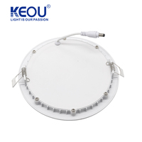 Haute Luminosité 3W 6W 9W 12W 15W 18W 24W Plat Led Downlight Panneau Rond Led Lumière