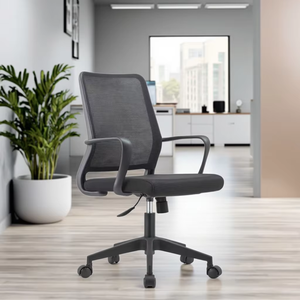 Chaise de bureau ergonomique moderne en maille avec appui-tête réglable et chaise de travail pivotante contemporaine en tissu respirant-Factory Direct - Product Image 1