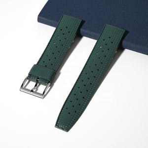 ¡Novedad de 2024! Bandas de reloj duraderas de alta calidad, azul, verde, rojo, negro, goma fluorada, conducción Tropical, correa de reloj de 18/20/22/24mm - Product Image 2