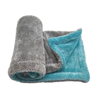 Serviette de nettoyage automobile 60x90cm Grande Premium 1200 GSM en microfibre tissée sans bords, double torsion, séchage rapide, écologique, forte absorption d'eau