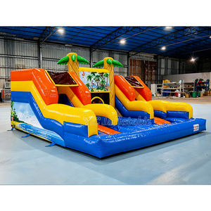 Structure gonflable aquatique palpitante avec toboggan et parcours d'obstacles pour les fêtes d'enfants - Product Image 3