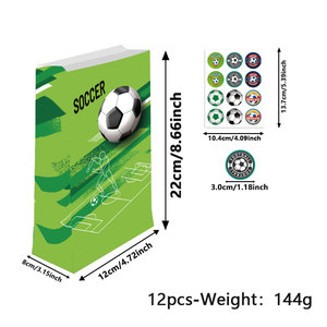 12 Bolsas <span class=keywords><strong>de</strong></span> Regalo <span class=keywords><strong>de</strong></span> Fútbol <span class=keywords><strong>de</strong></span> Papel Kraft con Pegatinas para Fiestas <span class=keywords><strong>de</strong></span> Cumpleaños, Envoltorios <span class=keywords><strong>de</strong></span> Dulces con Temática Deportiva - Product Image 4