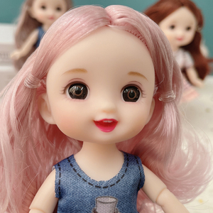 Nueva <span class=keywords><strong>Muñeca</strong></span> BJD Mini de 16 <span class=keywords><strong>cm</strong></span>, 13 Articulaciones Móviles, Niña Bebé, Ojos Grandes 3D, Hermosa <span class=keywords><strong>Muñeca</strong></span> de Juguete DIY para Vestir, <span class=keywords><strong>Muñeca</strong></span> de Moda 1/12 para Niñas - Product Image 3