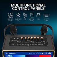 Listo para enviar Dual 5,25 "Woofer 40W Android 12 2G + 32G WiFi Máquina de karaoke portátil recargable todo en uno con micrófonos UHF