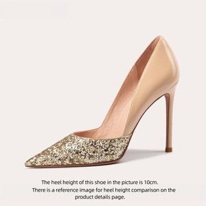 Gran oferta, sandalias vacías con lentejuelas ajustadas de Metal puntiagudas elegantes de lujo, sandalias de mujer, <span class=keywords><strong>zapatos</strong></span> de tacón alto para fiesta - Product Image 2