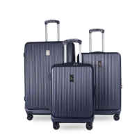 ABS + PC matériel 3 pièces sac de voyage ensemble de bagages avant ouvert extensible coque dure valises en aluminium chariot usine en gros