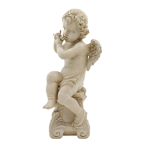 Estatua Antigua de Cupido, Querubín, Ángel Tocando la <span class=keywords><strong>Flauta</strong></span>, Figura de Resina Envejecida para Decoración de Jardín Exterior - Product Image 4
