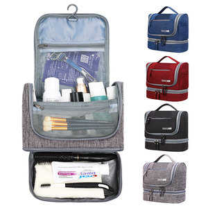 Borsa da <span class=keywords><strong>viaggio</strong></span> personalizzata all'ingrosso con logo, beauty case a 2 strati grande con gancio, motivo fiori rosa - Product Image 6