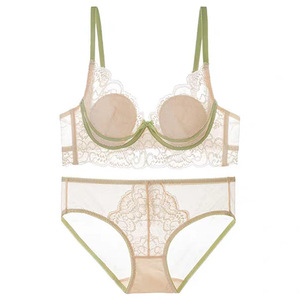 Women's Lace Bra Panty <b>Set</b> Underwire Push-Up Breathable Adjustable Straps <b>Sexy</b> Style Womens Intimates Plus Size Lingerie <b>Set</b> - Product Image 2