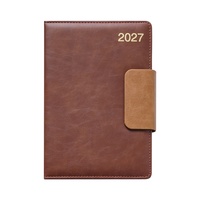Carnet à fermeture magnétique pour entreprise, format A5, agenda 2027, une page par jour, agenda professionnel 2027 avec calendrier mensuel