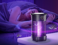 Lumière anti-moustiques 3-en-1 3000V rechargeable pour l'intérieur, respectueuse de l'environnement, pliable et suspendue, ronde à 360 degrés