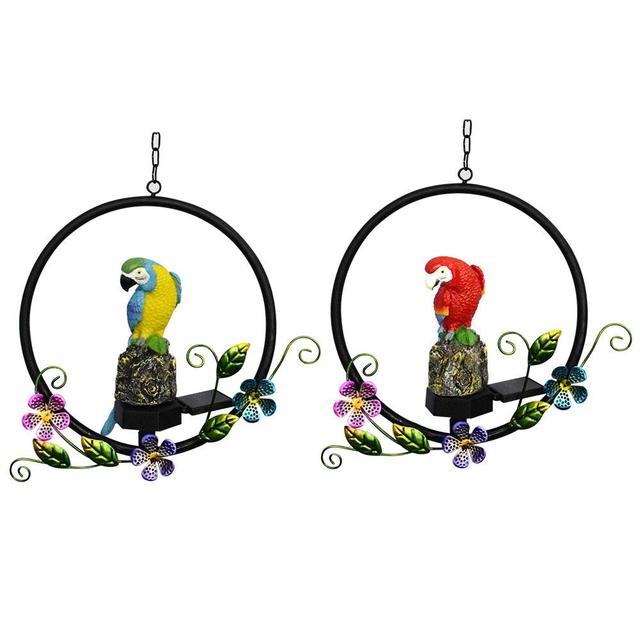 Parrot Shape Solar Power LED Hanging Night Light Lamp Ornament Lawn Landscape Lamp Outdoor Garden Decor Light