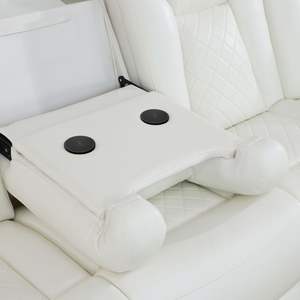 सफेद श्वास लेदर 3-टुकड़ा लिविंग रूम रिक्लियर सोफा सेट बुद्धिमान रिक्लियर सोफा - Product Image 4