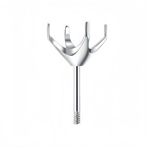 Titanium Alloy Four Prong <b>Earring</b> Findings Cat Claw Shape Threaded For <b>Earring</b> Making DIY Jewelry Accessories - Product Image 3