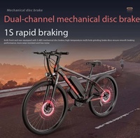Sepeda Gunung Elektronik 26 Inci 48V 350W Brushless Baja Karbon Tinggi dengan 21 Speed Suspensi Depan Rem Cakram Ganda