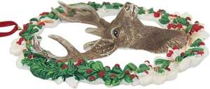 Anpassen Gussharz Nizza Kranz Buck Deer Hängende Weihnachts baum Ornament Handgemalte Wildtier Handwerk DIY dekorative Kugel - Product Image 2