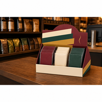 Présentoirs PDQ de comptoir personnalisés, écologiques et recyclables, avec revêtement UV et lamination brillante, pour packs variés de sachets de thé