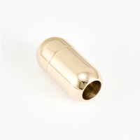 Connecteur de bijoux en acier inoxydable 18K or Capsule fermoir usine vente en gros cordon en cuir corde Bracelet fabrication