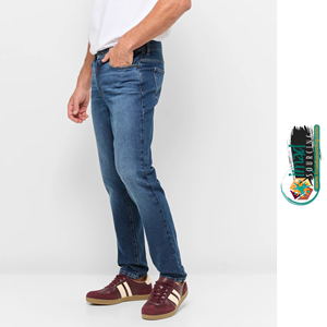 Jeans de Mezclilla de Algodón para Hombre, Corte Recto, Lavado Oscuro, Ajuste Delgado, Cintura Media, Casuales, para Otoño, Uso Diario, Moda - Product Image 3