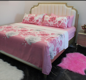 Hot Selling 6pcs Bedding Set Retail Floral Print Cotton Touch Fitted <strong>Sheet</strong> <strong>king</strong> <strong>Size</strong> Bed <strong>Sheet</strong> with Pillowcase 6 Pieces - Product Image 2