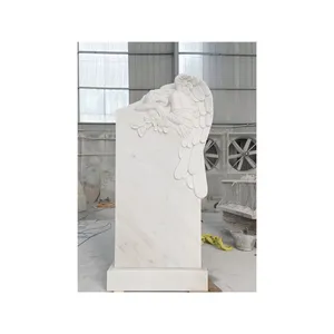 Weeping Angel Large Statue Sculpture Marble Headstone Engraving Heart Tombstone Design Headstone