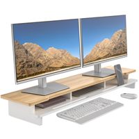 JQ étagère de bureau en bois organisateur de rangement avec téléphone support de tablette support de moniteur double support de moniteur pour bureau