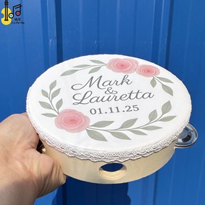 <span class=keywords><strong>Strumenti</strong></span> <span class=keywords><strong>musicali</strong></span> personalizzati da 6 pollici Design personalizzato fatto a mano prezzo del tamburello di nozze all'ingrosso per la festa della chiesa prezzo - Product Image 4