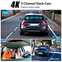 Vente chaude 4K HD voiture DVR caméra de bord Mini arrière WiFi GPS Vision nocturne enregistreur de conduite fonction cachée Dash Cam